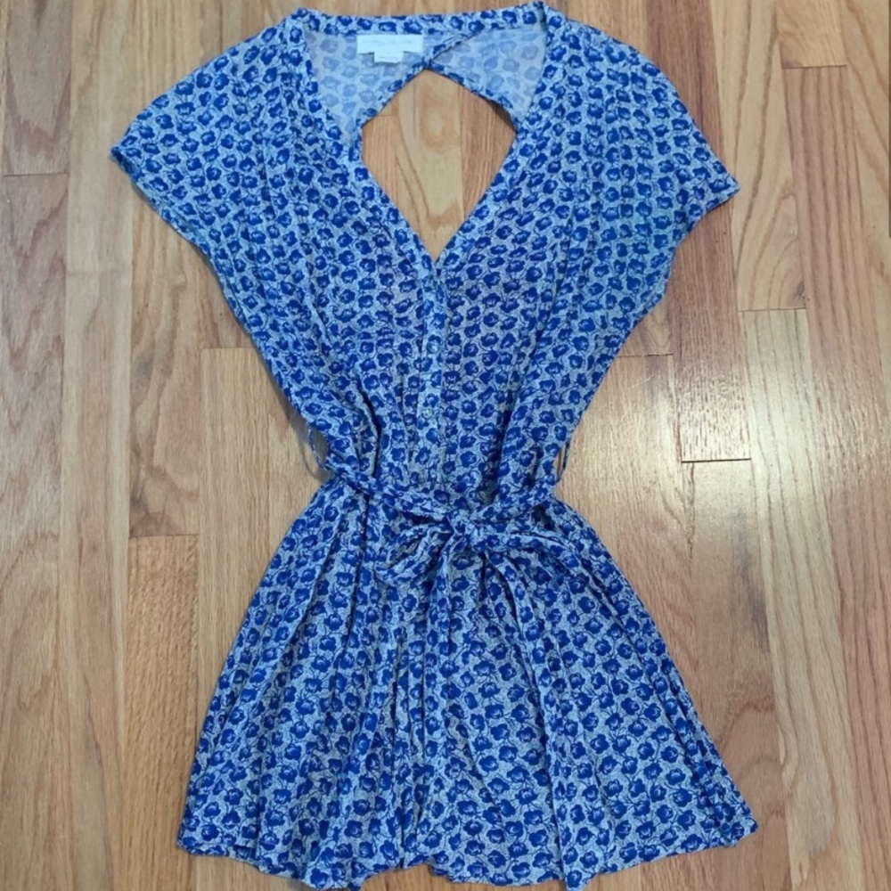 Urban blue floral romper